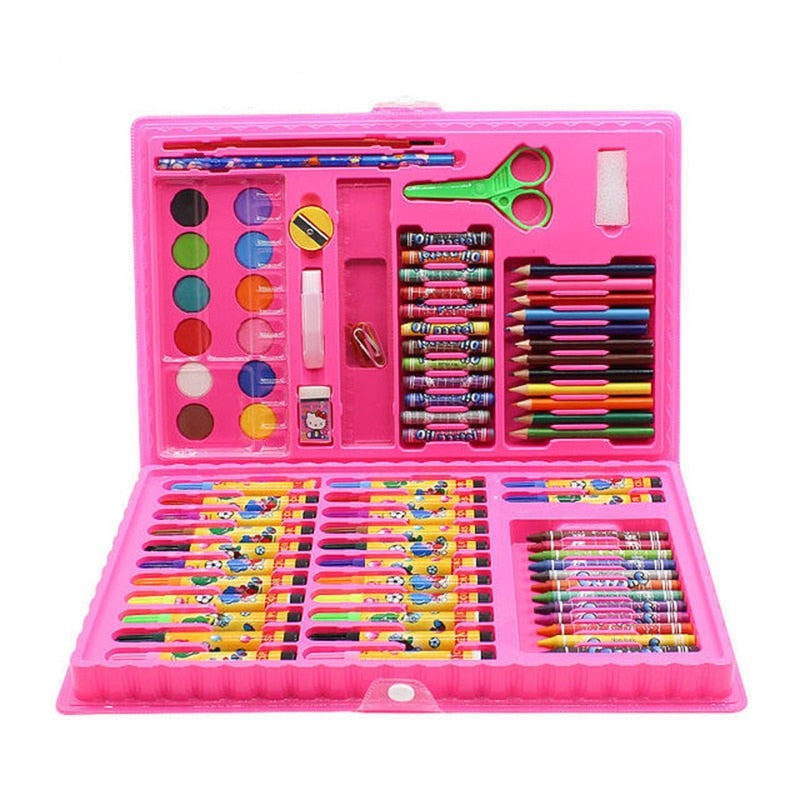 Kit complet de peinture Crayons de couleur + accessoires 86 pièces