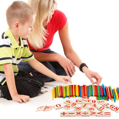 Boîte de mathématiques avec 120 pièces - Jouet éducatif pour l'apprentissage des enfants