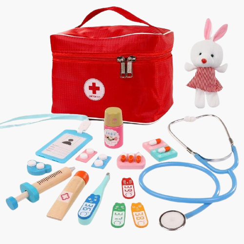 Trousse de médecin ou de dentiste en bois pour enfants